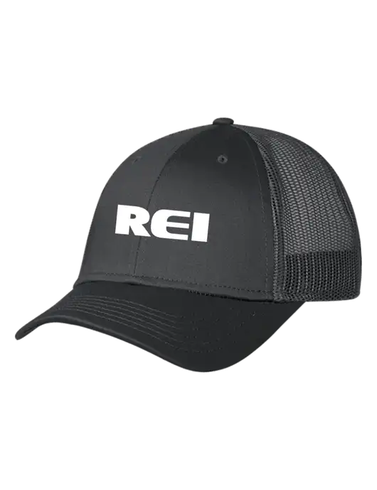 Charcoal Mesh Trucker Cap Snap Back w/REI Logo