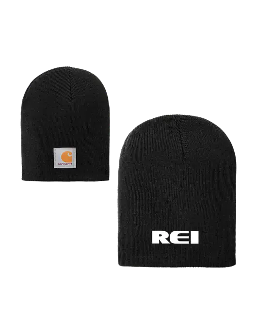 Carhartt Black Acrylic Knit Hat w/REI Logo