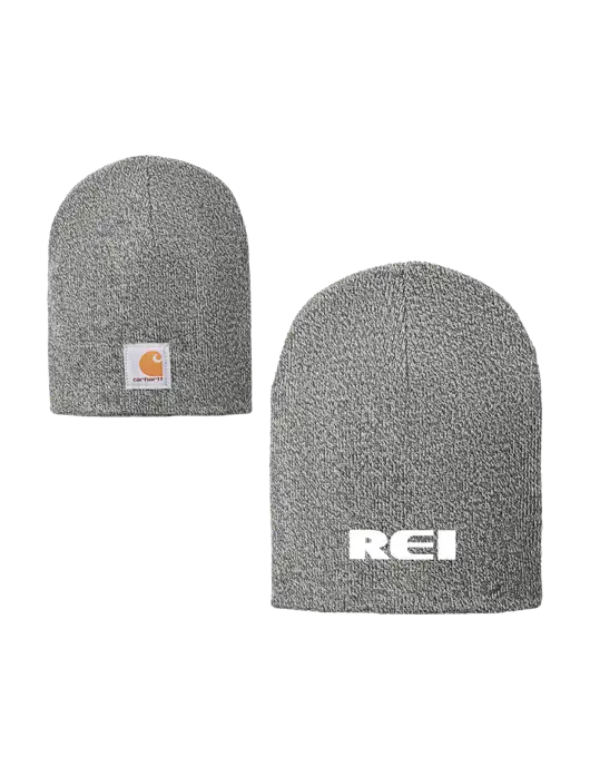 Carhartt Medium Grey Heather Acrylic Knit Hat w/REI Logo