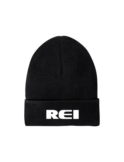Recycled Black Beanie w/REI Logo