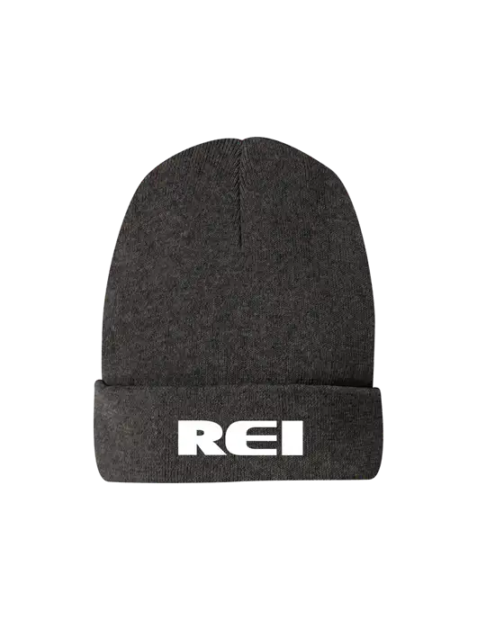 Recycled Charcoal Heather Beanie w/REI Logo