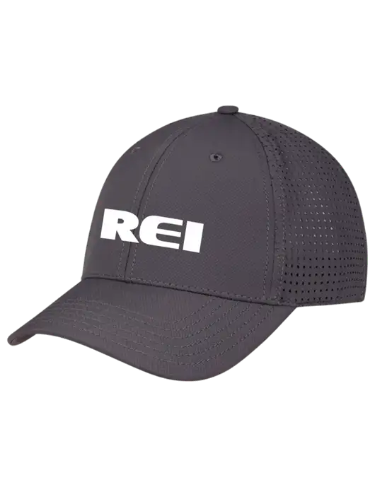 Charcoal Performance Stretchable Cap Hook & Loop w/REI Logo