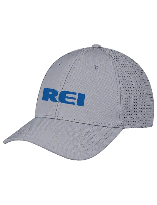 Grey Performance Stretchable Cap Hook & Loop w/REI Logo