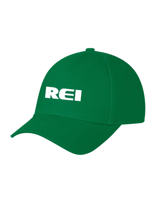 Kelly Green Structured Cap Hook & Loop w/REI Logo