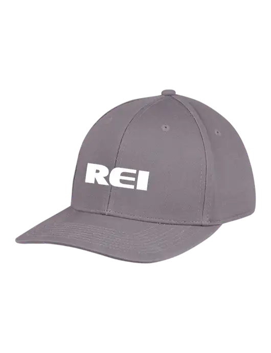 Premium Modern Structured Twill Charcoal Snapback Cap w/REI Logo