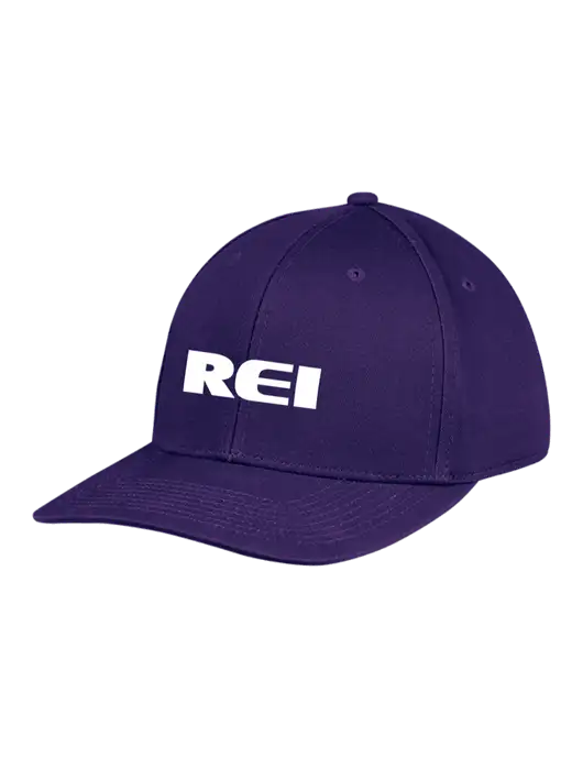 Premium Modern Structured Twill Purple Snapback Cap w/REI Logo