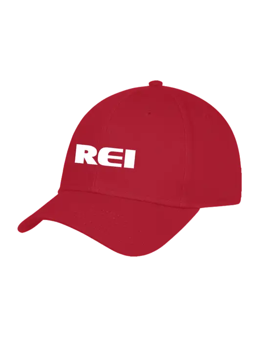 Red Structured Cap Hook & Loop w/REI Logo