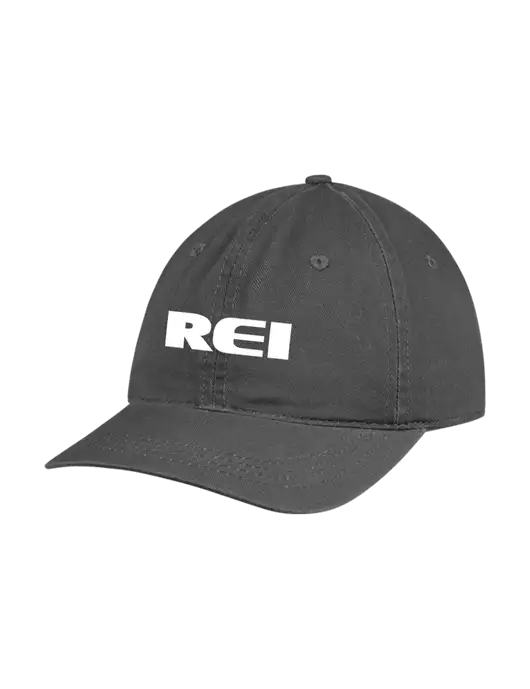 Garment Washed Unstructured Twill Charcoal Cap w/REI Logo
