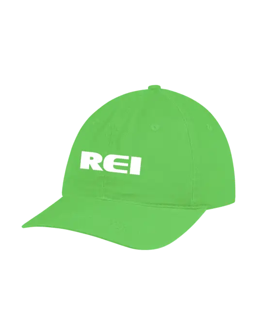 Garment Washed Unstructured Twill Light Green Cap w/REI Logo