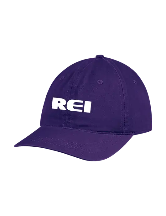 Garment Washed Unstructured Twill Purple Cap w/REI Logo