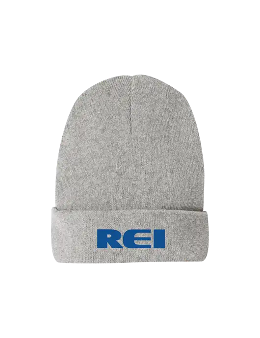 Recycled Light Heather Grey Beanie w/REI Logo