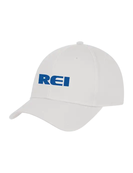 White Structured Cap Hook & Loop w/REI Logo