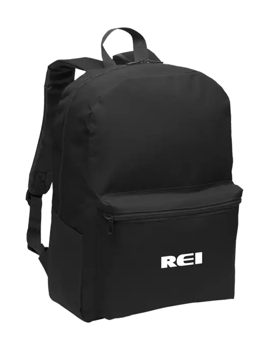 Casual Black Lightweight Laptop Backpack w/REI Logo