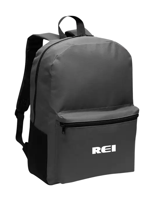 Casual Dark Charcoal Lightweight Laptop Backpack w/REI Logo