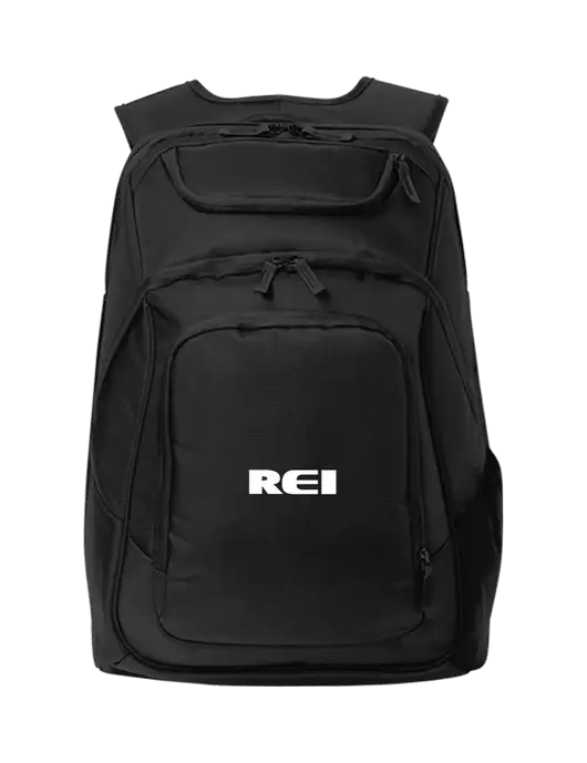 Executive Black Laptop Backpack w/REI Logo