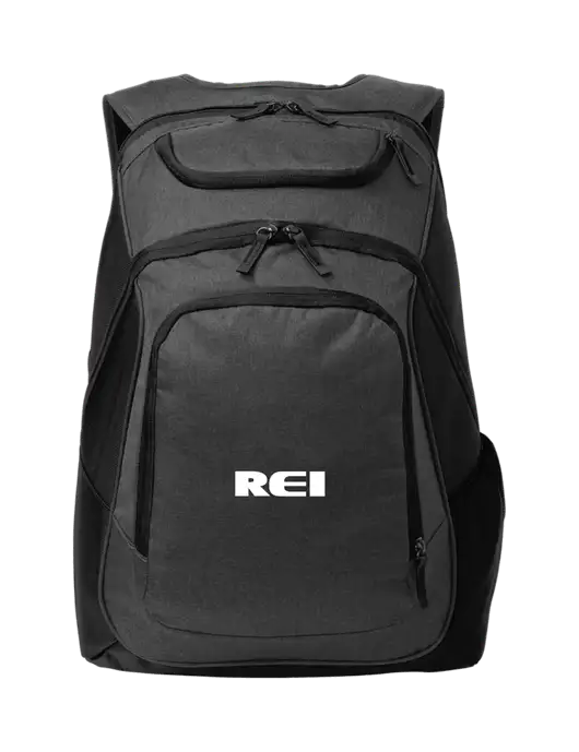 Executive Graphite Heather/Black Laptop Backpack w/REI Logo