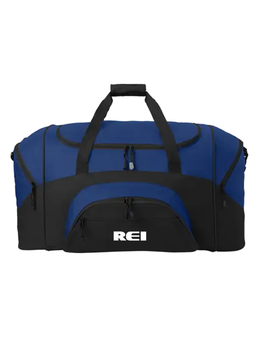Standard Colorblock Royal/Black Sport Duffel w/REI Logo