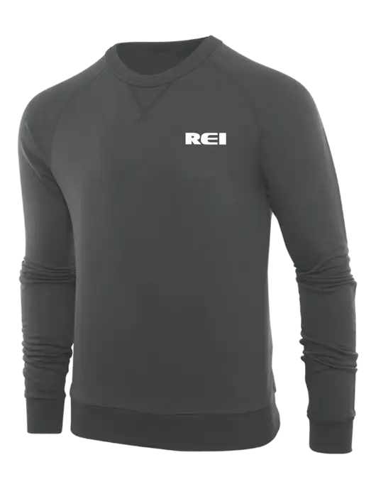 Allmade Charcoal Grey Organic French Terry Crewneck Sweatshirt w/REI Logo