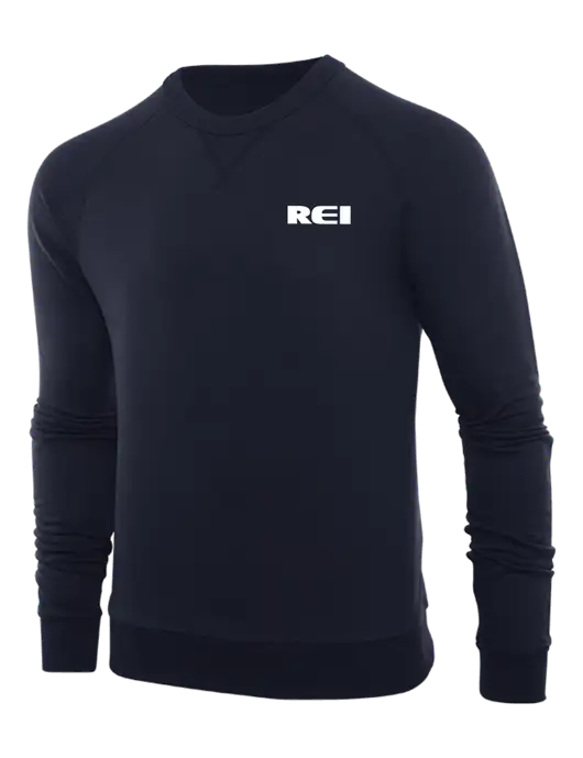 Allmade Dark Navy Organic French Terry Crewneck Sweatshirt w/REI Logo