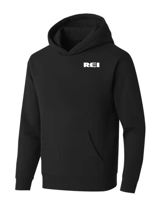 BELLA+CANVAS Black Sponge Fleece Pullover Hoodie w/REI Logo