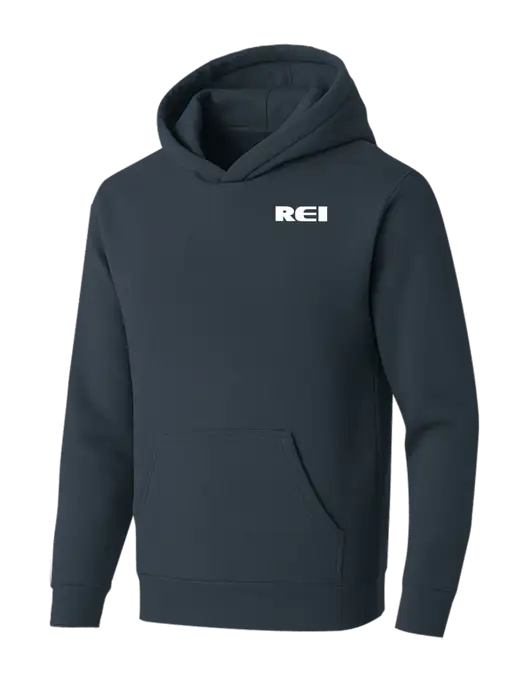 BELLA+CANVAS Dark Grey Sponge Fleece Pullover Hoodie w/REI Logo