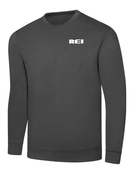 Charcoal 7.8 oz Ring Spun Crew Sweatshirt w/REI Logo