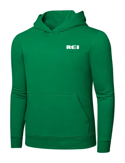 Dark Kelly Green 7.8 oz Ring Spun Hooded Sweatshirt w/REI Logo