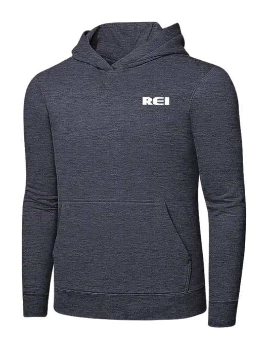 Heather Navy 7.8 oz Ring Spun Hooded Sweatshirt w/REI Logo