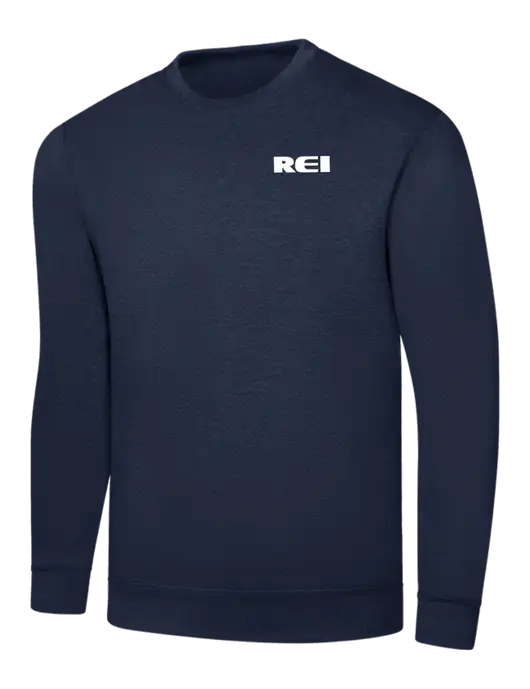 Navy 7.8 oz Ring Spun Crew Sweatshirt w/REI Logo