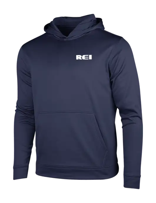 Navy Sport-Wick Fleece Hooded Pullover w/REI Logo