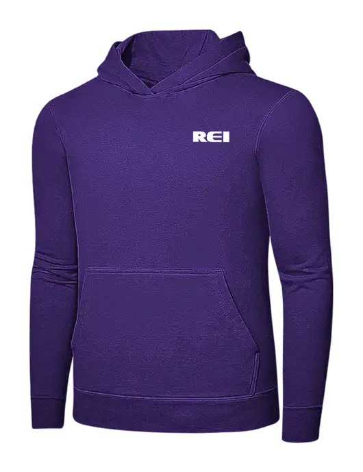 Purple 7.8 oz Ring Spun Hooded Sweatshirt w/REI Logo