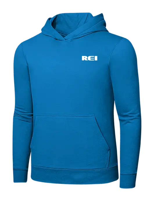 Medium Dark Sapphire 7.8 oz Ring Spun Hooded Sweatshirt w/REI Logo