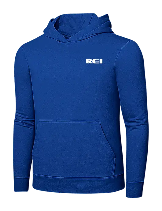 True Royal 7.8 oz Ring Spun Hooded Sweatshirt w/REI Logo