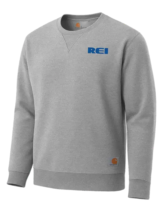 Carhartt Light Grey Heather Midweight Crewneck Sweatshirt w/REI Logo
