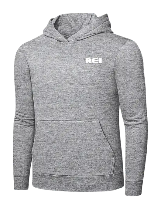 Light Grey Heather 7.8 oz Ring Spun Hooded Sweatshirt w/REI Logo