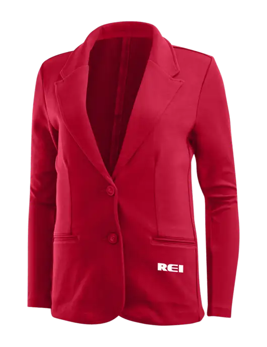 Rich Red Womens Knit Blazer w/REI Logo