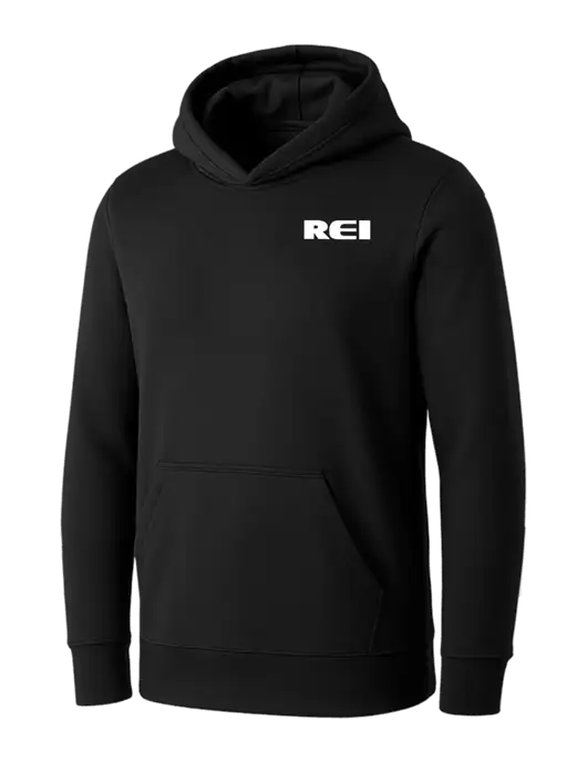 Womens Black Core Fleece Pullover Hooded Sweatshirt w/REI Logo