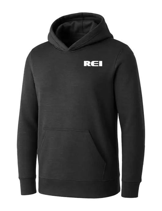 Womens Dark Grey Heather Core Fleece Pullover Hooded Sweatshirt w/REI Logo
