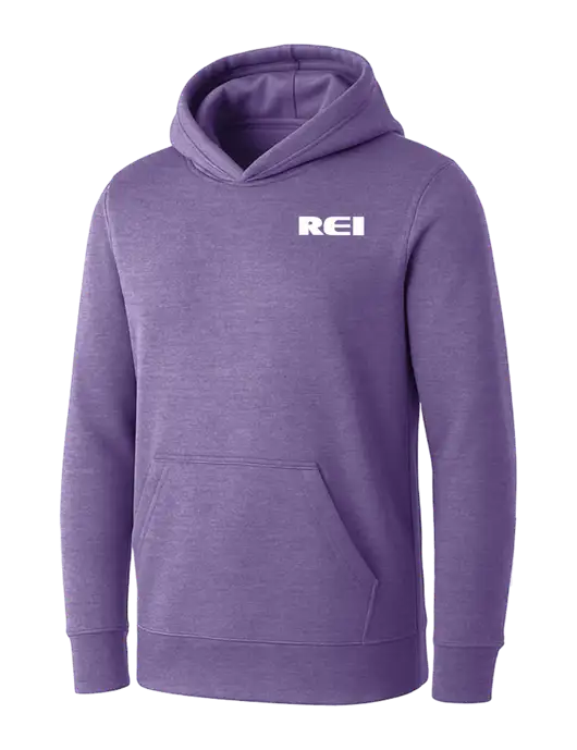 Womens Purple Heather Core Fleece Pullover Hooded Sweatshirt w/REI Logo