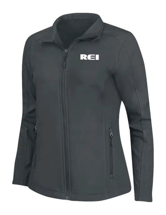 Charcoal Grey Womens Core Soft Shell Jacket w/REI Logo