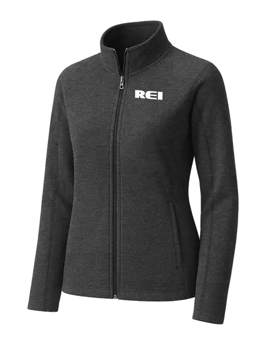 Charcoal Womens Heather Microfleece Full-Zip Jacket w/REI Logo