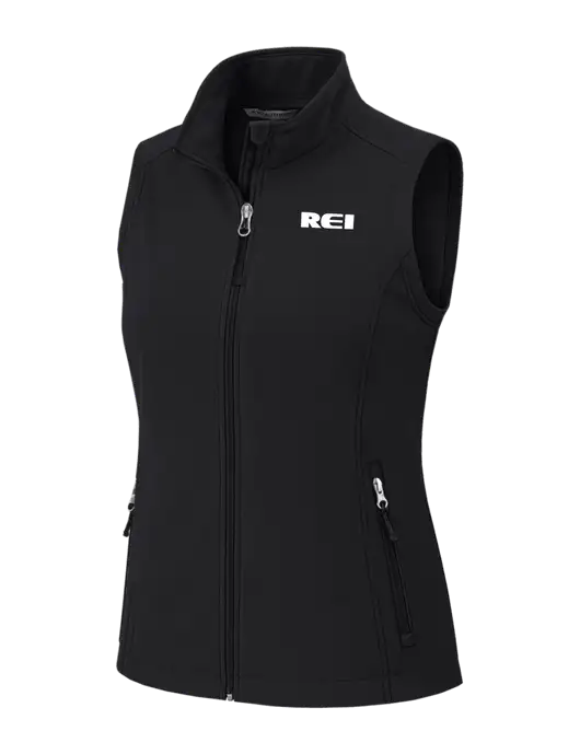 Black Womens Core Soft Shell Vest w/REI Logo