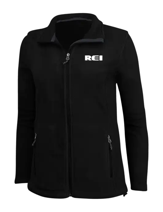 Womens Black Fleece Jacket w/REI Logo