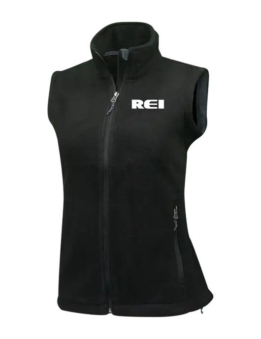 Womens Black Fleece Vest w/REI Logo