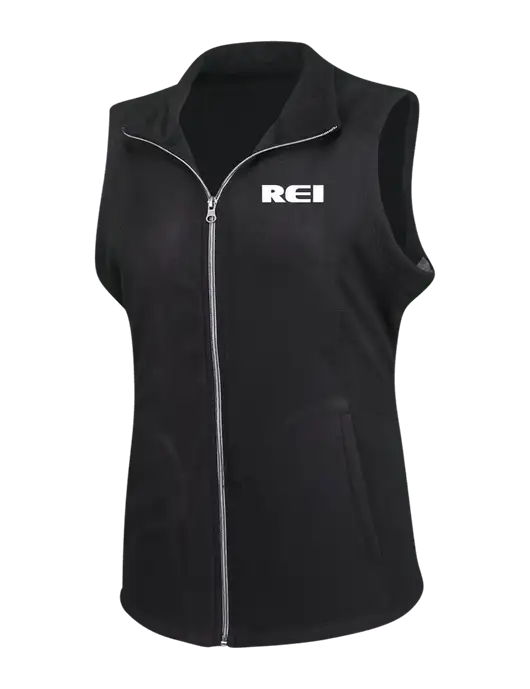 Black Womens Microfleece Vest w/REI Logo