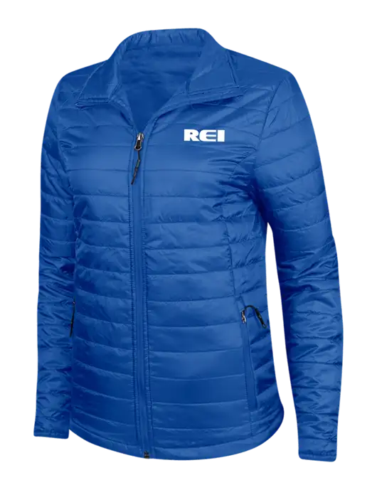 Dark Royal Blue Womens Puffy Packable Jacket w/REI Logo