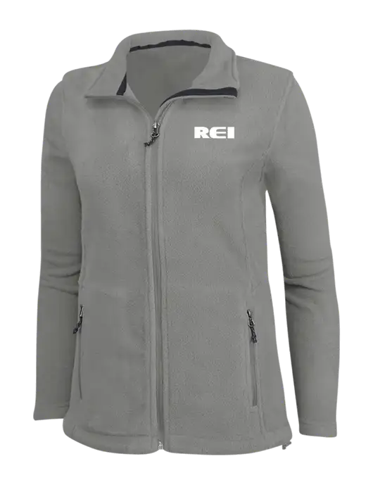 Womens Medium Grey Fleece Jacket w/REI Logo