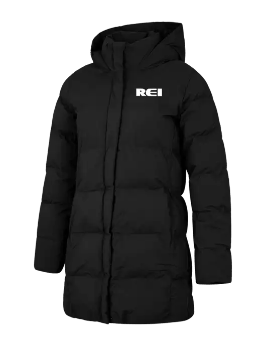 Mercer+Mettle Womens Deep Black Puffy Parka  w/REI Logo