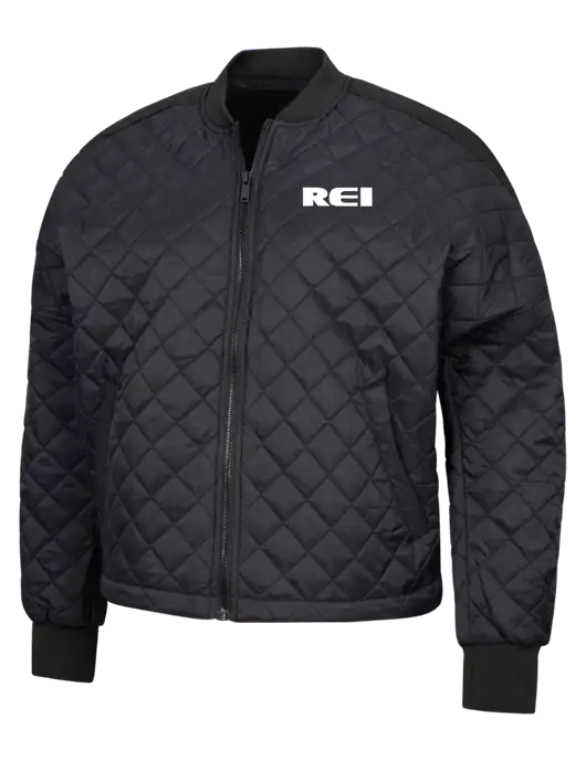 Mercer+Mettle Black Womens Boxy Quilted Jacket w/REI Logo