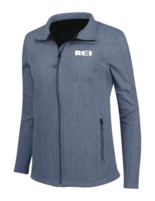 Navy Heather Womens Core Soft Shell Jacket w/REI Logo
